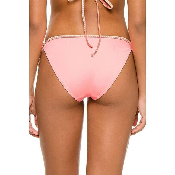 lemlem 286104 Women's Lena Coral Lena Tie Side Bikini Bottom Coral, Size Large - Picture 3 of 4